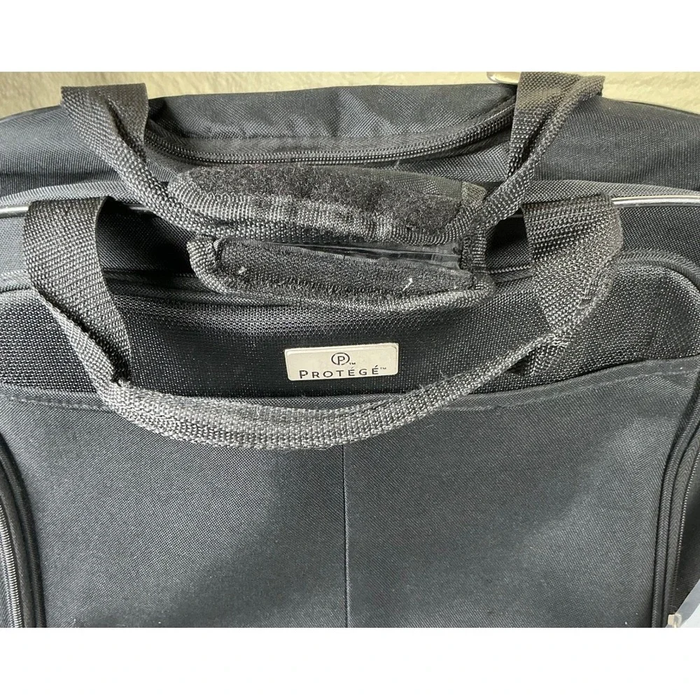 Protege Rolling Travel‎ Carry On Laptop Bag Black Wheeled Luggage Telescopic